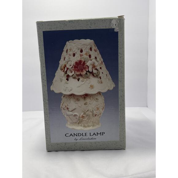 Vintage‎ Victorian Style CANDLE Lamp By Lincolnshire Raised Flowers 3D - Picture 2 of 13